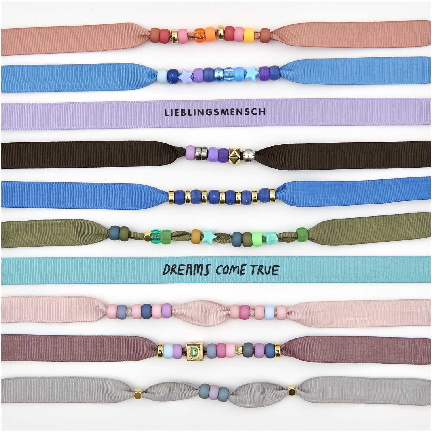 itoshii - Ponii Beads Ripsband Armbänder Erdfarben 10 Stück