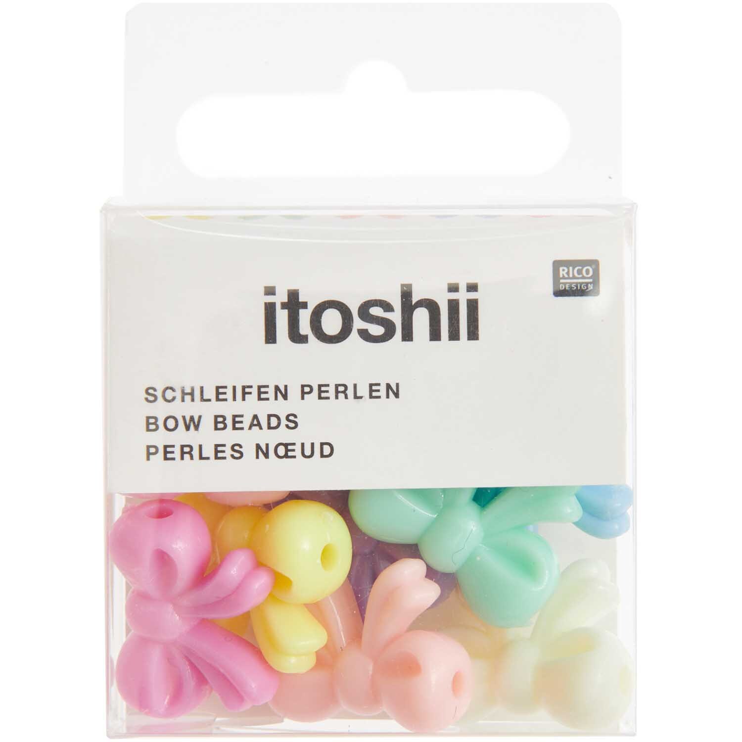 itoshii Schleifen Perlen pastell 20x15x8mm 11 Stück