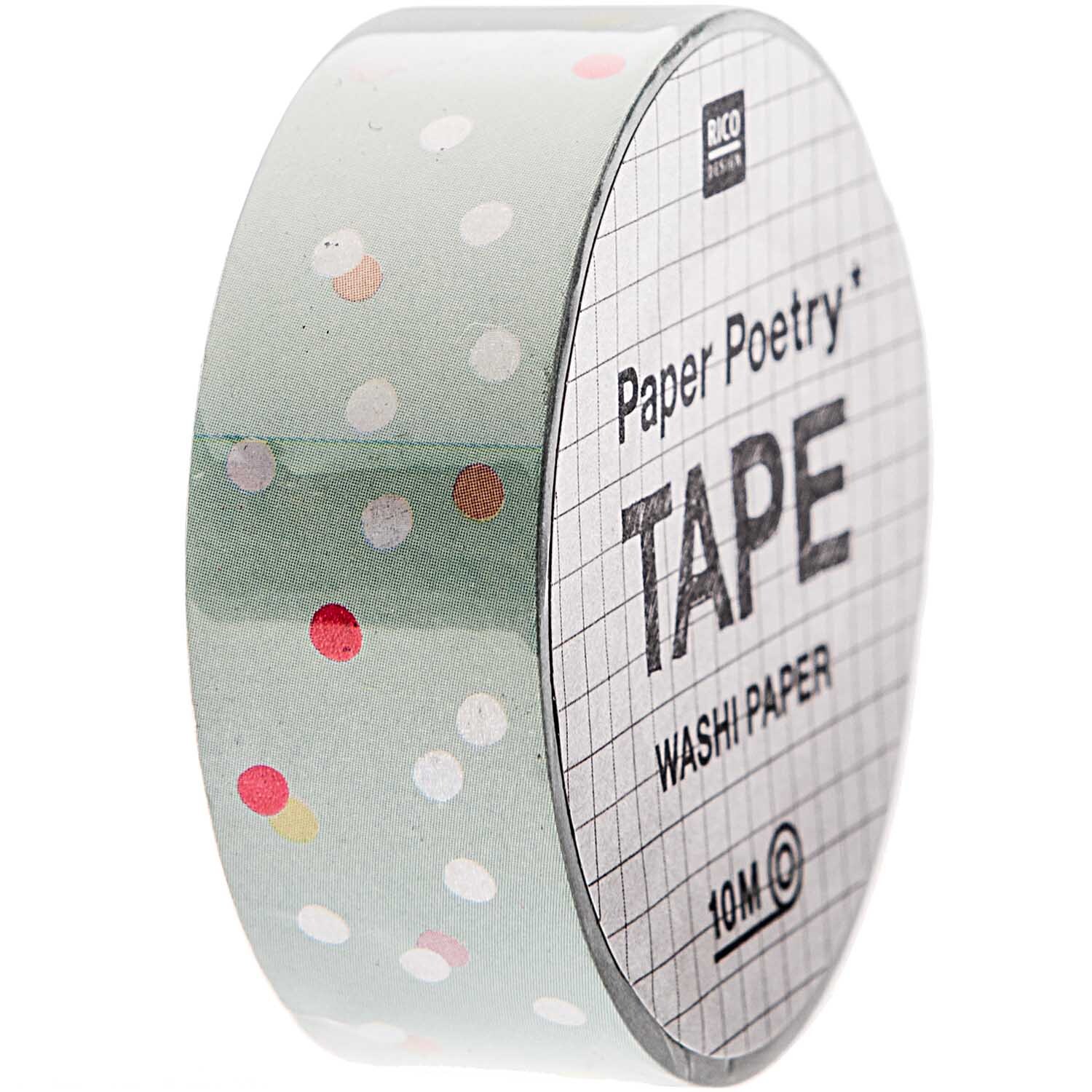 Paper Poetry Tape Punkte mint-irisierend 15mm 10m