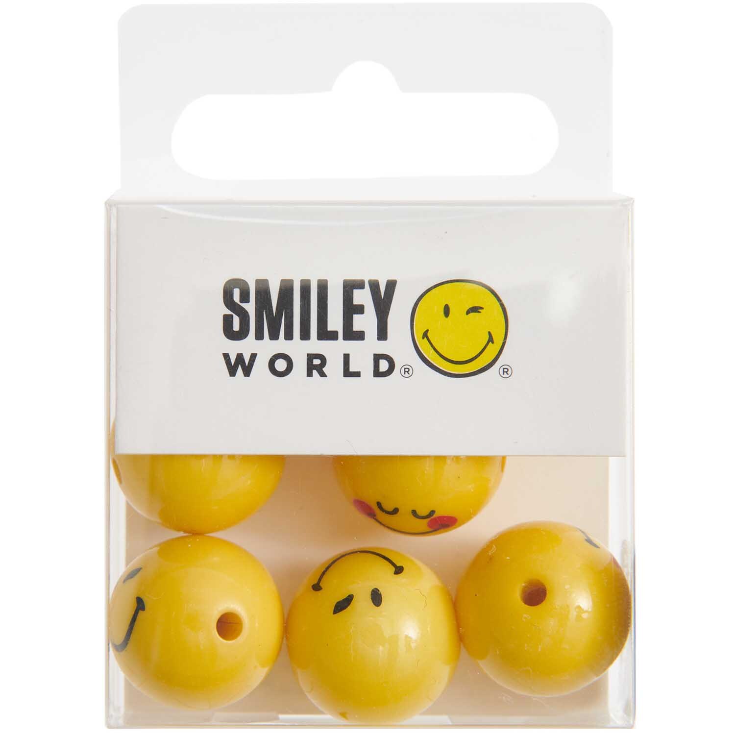 SmileyWorld® Perlen Expressions rund gelb 16mm 7 Stück