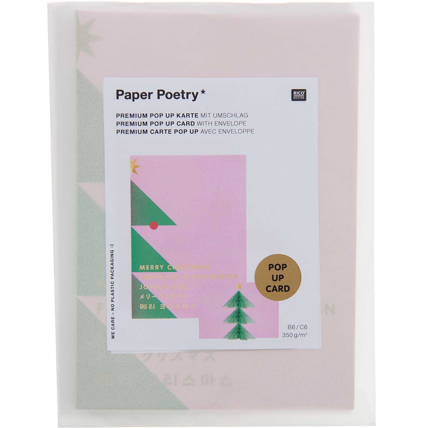 Paper Poetry 3D-Karte Merry Christmas