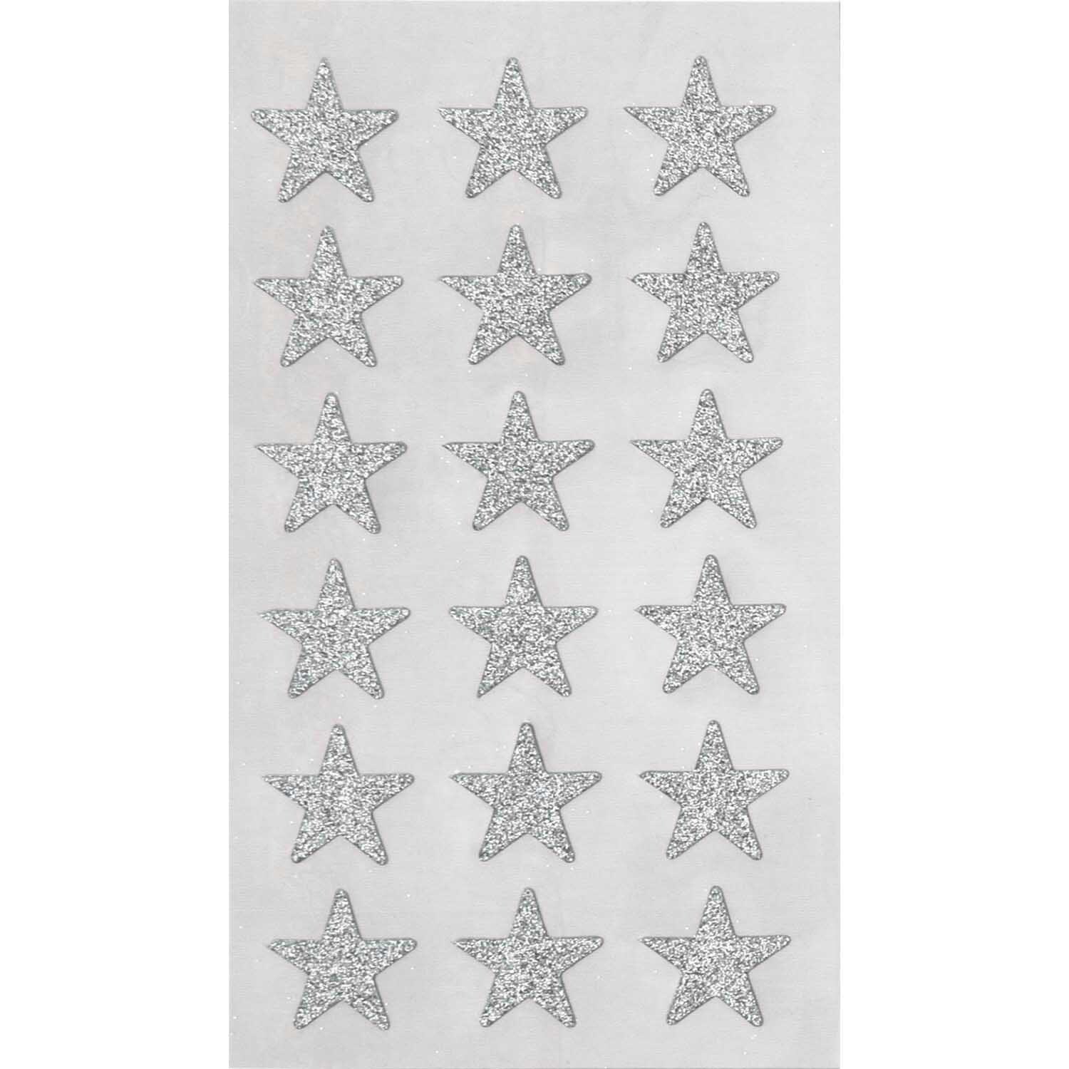 Paper Poetry Sticker Sterne Glitter silber 4 Blatt