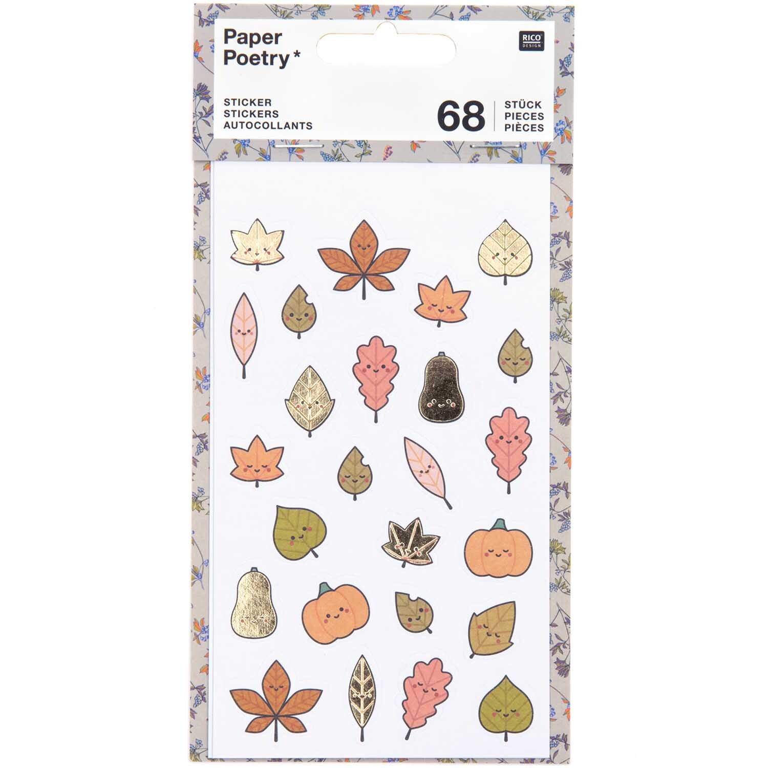 Paper Poetry Sticker Blätter Kawaii 4 Blatt
