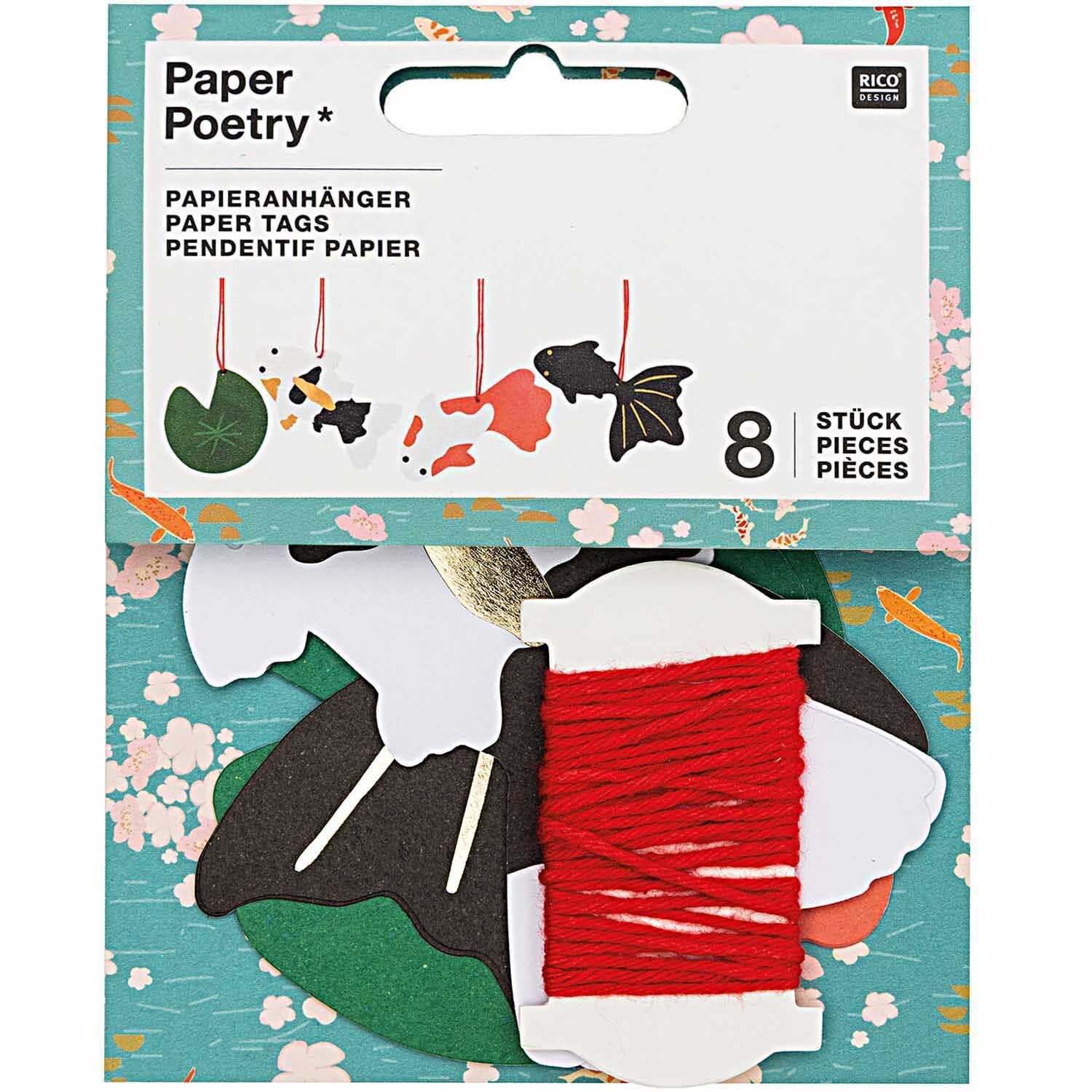 Paper Poetry Papieranhänger Jardin Japonais Kois 8 Stück