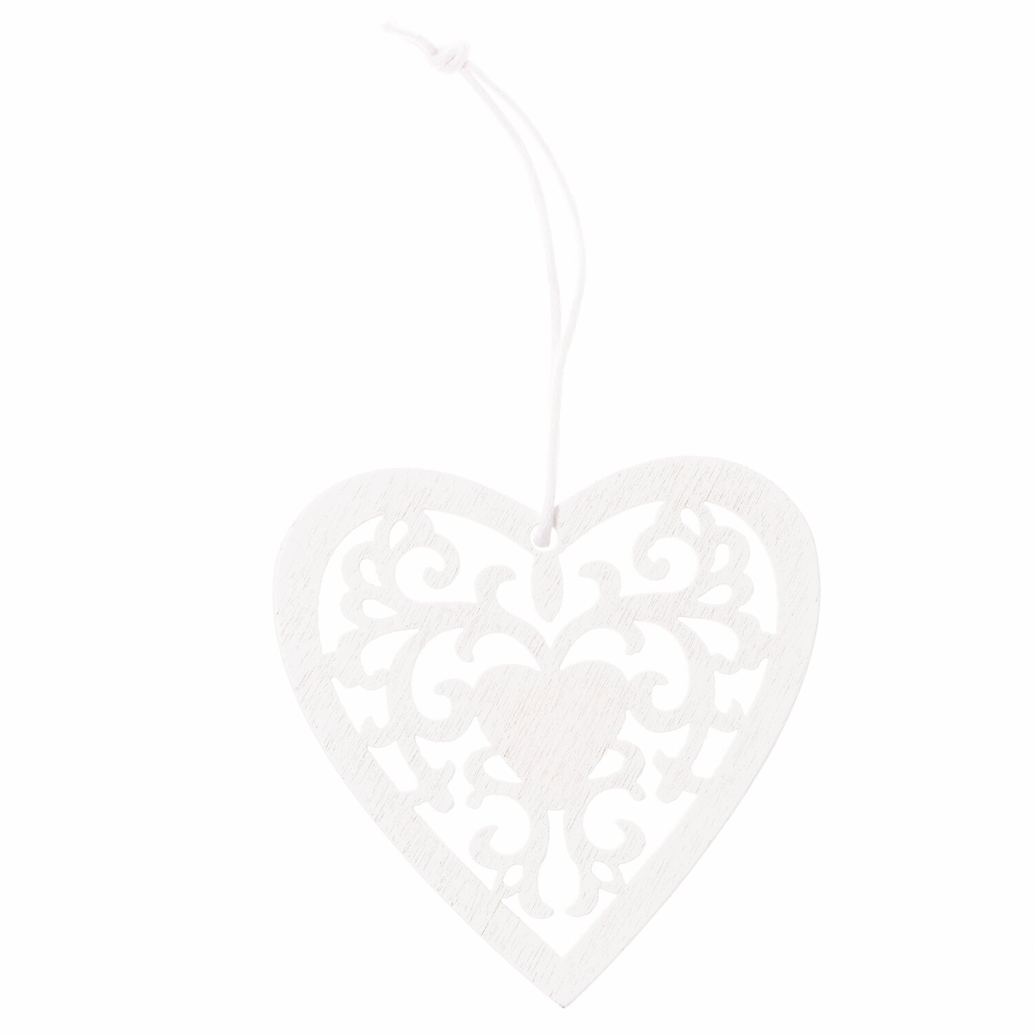 Rico Design Holzanhänger Ornament Weiß M = 6x6cm