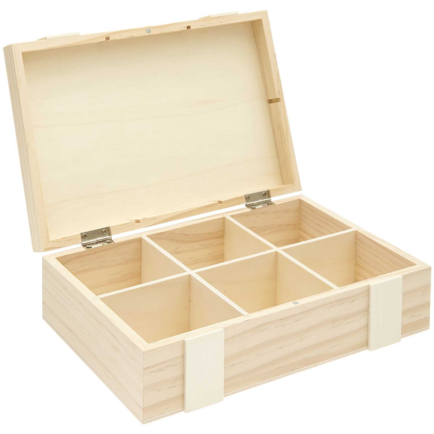 Aufbewahrungsbox aus Holz mit 6 Fächern 24x16,5x7cm