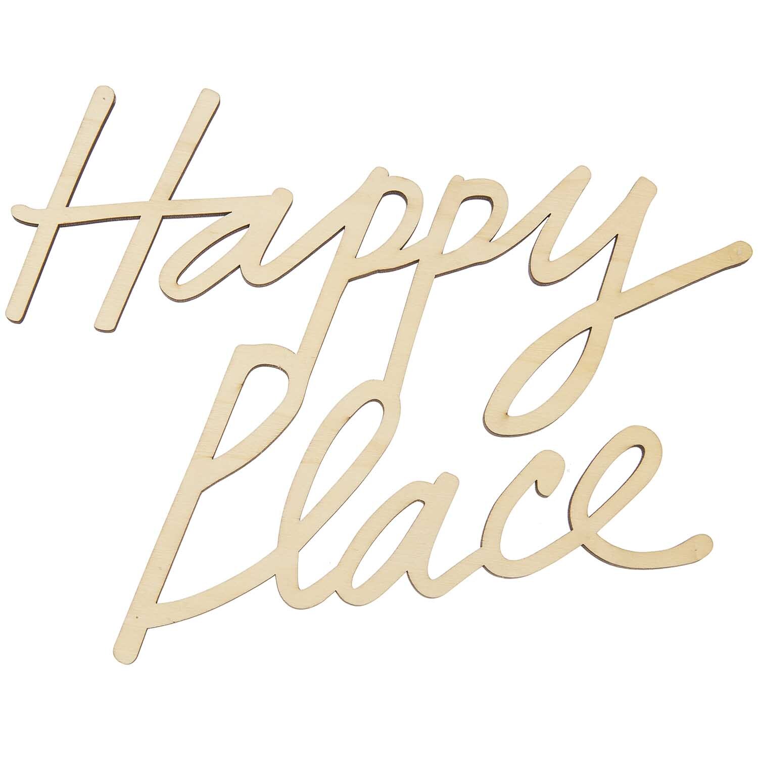 Holzschriftzug magnetisch "Happy Place" 25x20cm