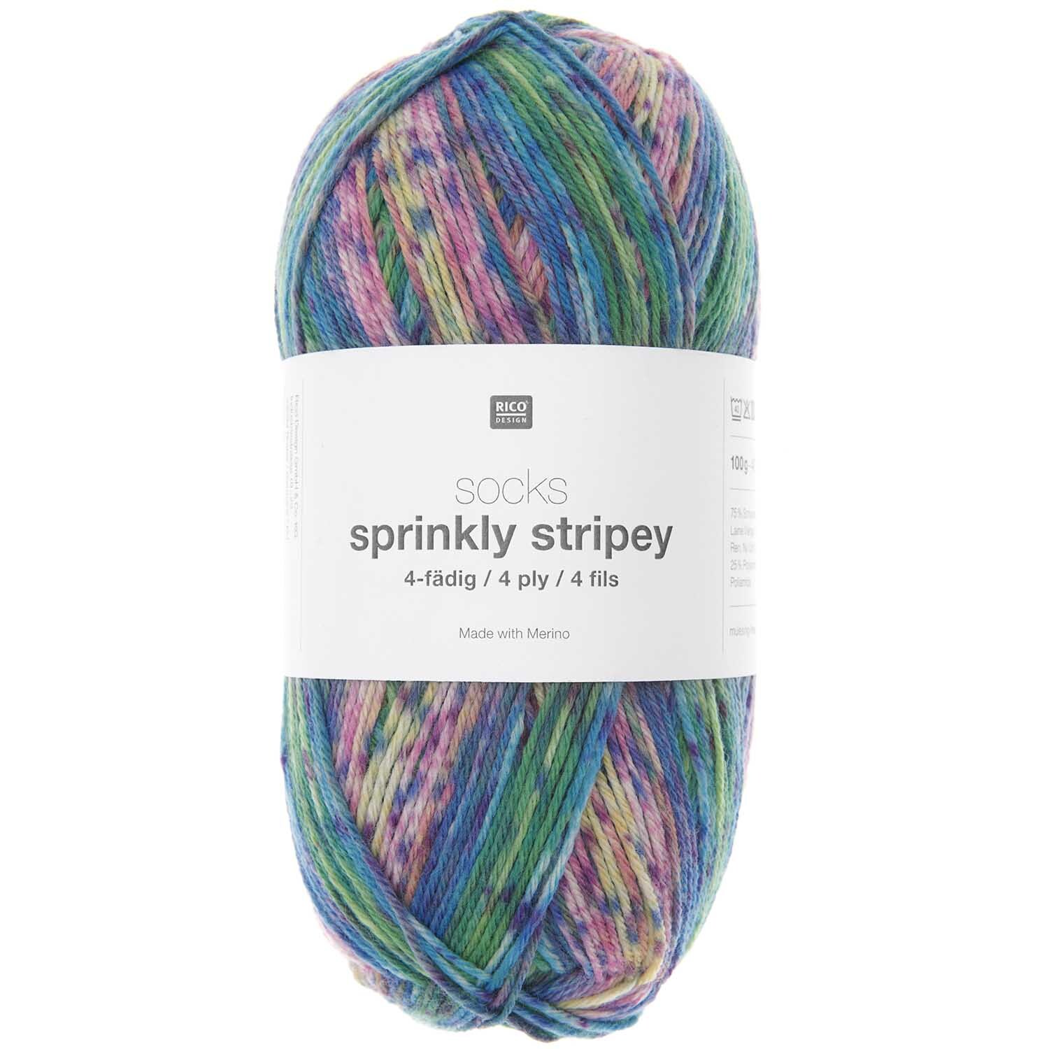 Socks Sprinkly Striply 4-fädig