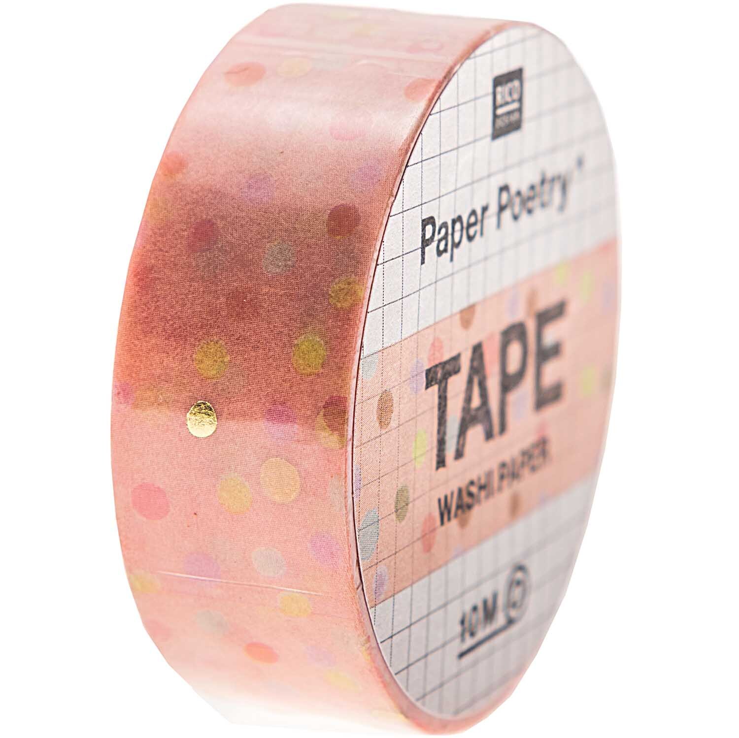 Paper Poetry Tape Crafted Nature Punkte rosa 1,5cm 10m