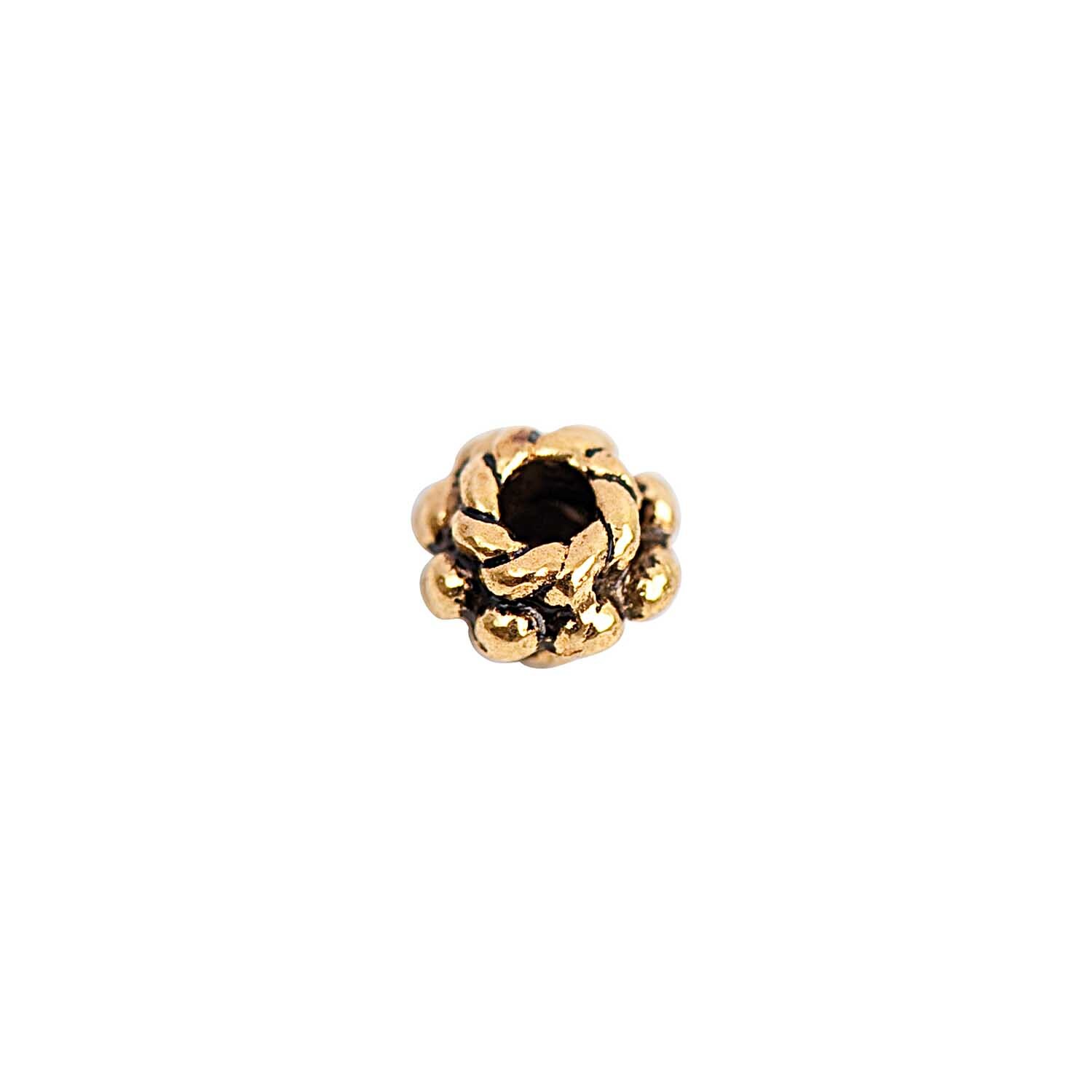 Perle flach schwarz-gold 6mm 30 Stück