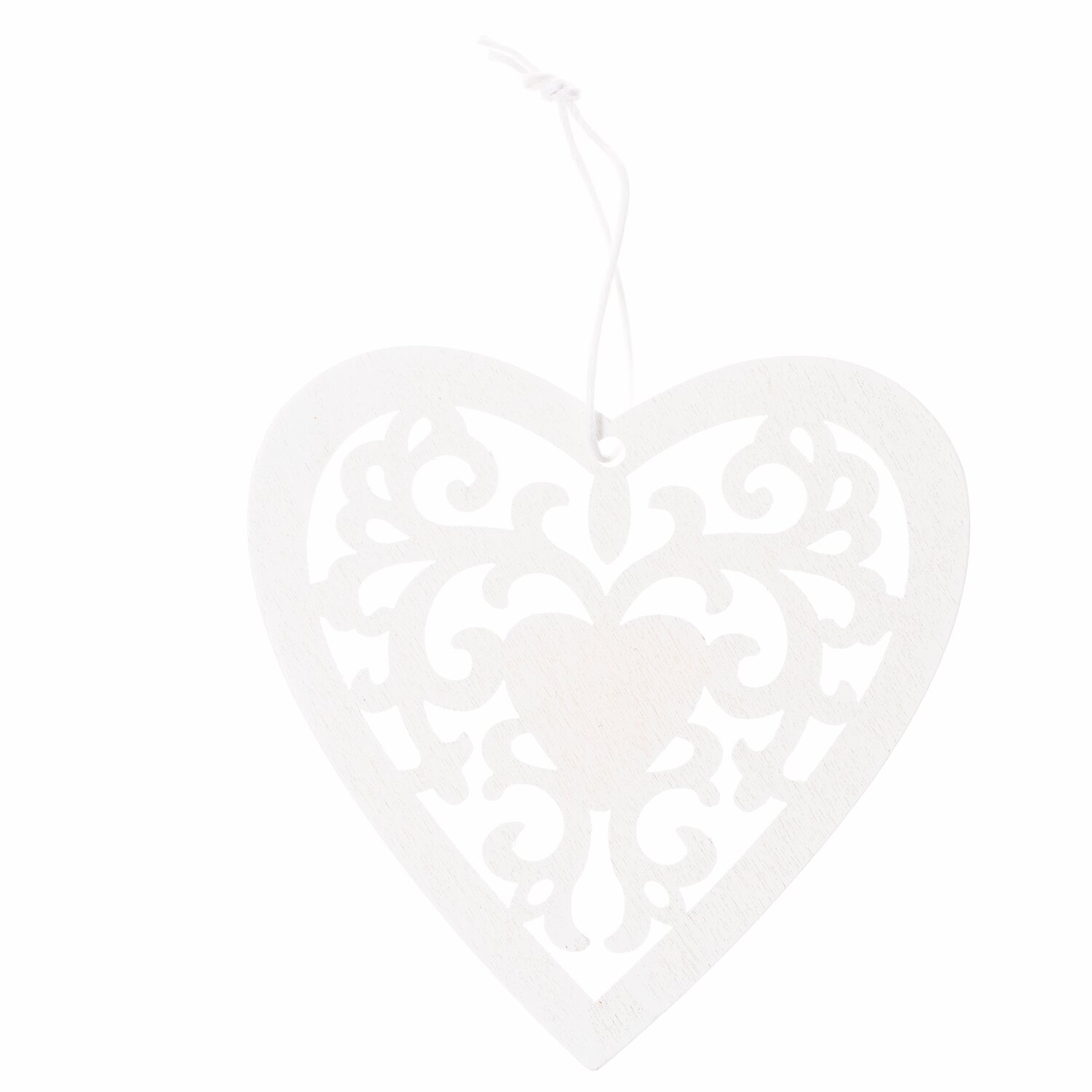 Rico Design Holzanhänger Ornament Weiß L = 9x9cm