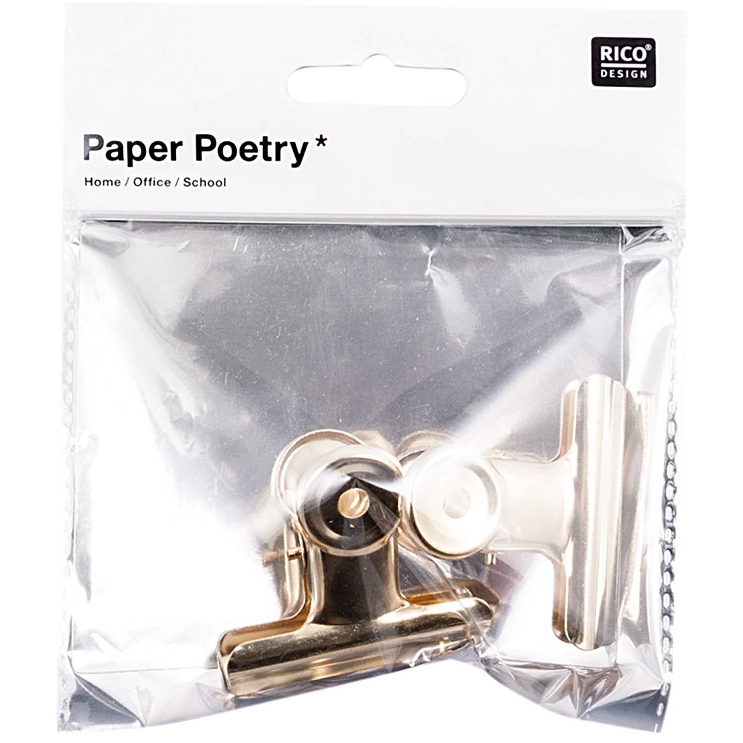 Paper Poetry Klemmbrettklammern gold 50mm 2 Stück