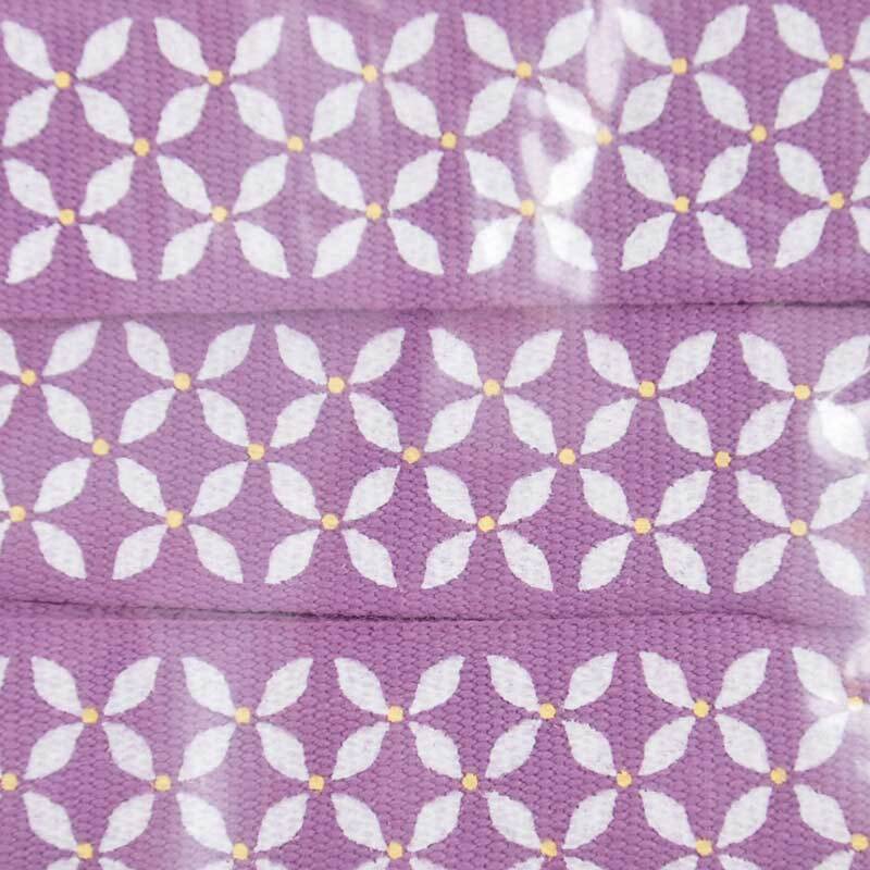 Baumwollband Muster lila 15mm 2m