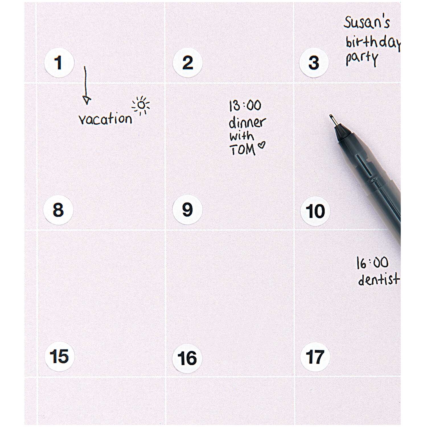 Paper Poetry Office Sticker Punkte weiß mit Zahlen 8,5mm 4 Bogen