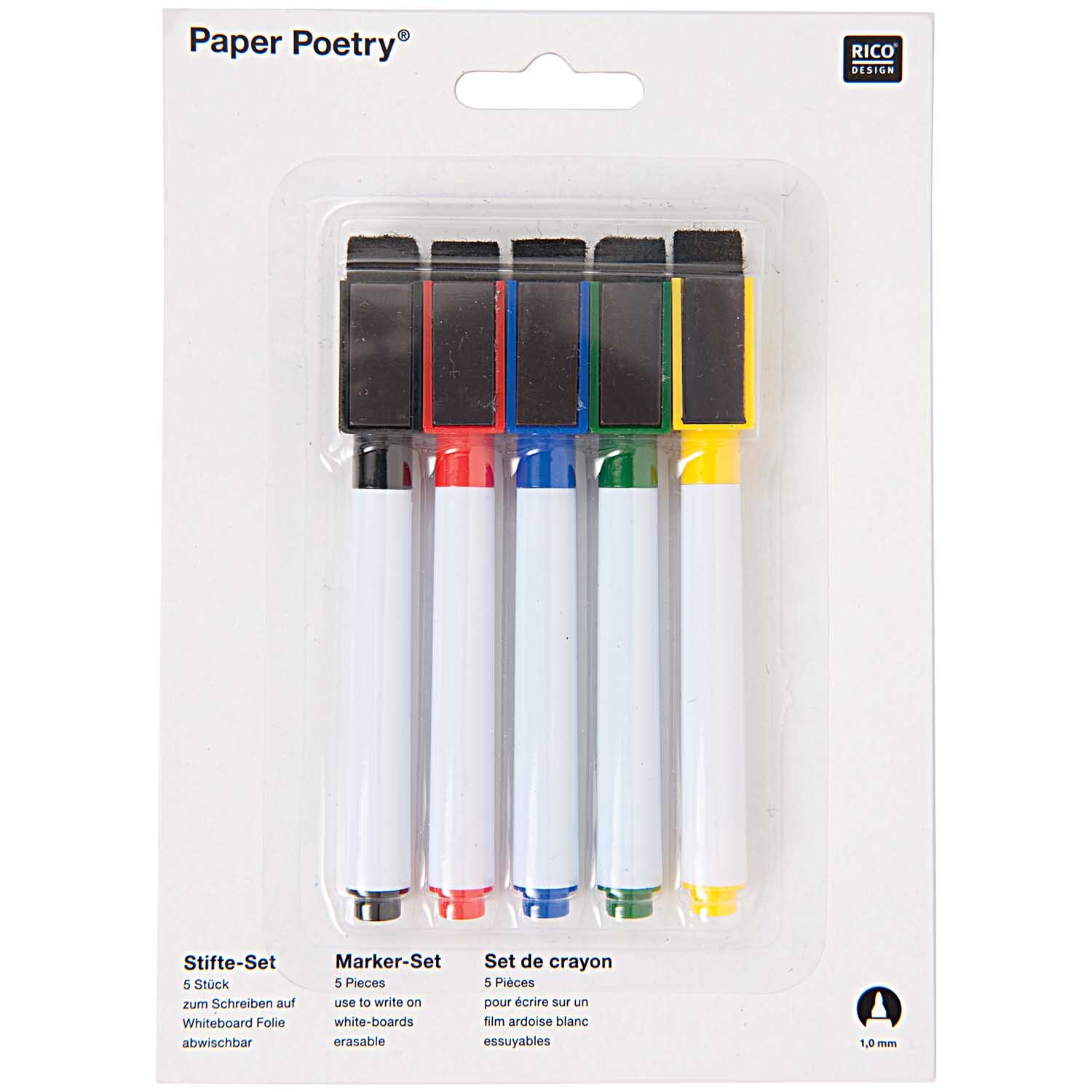 Paper Poetry Folienstifte für Whiteboardfolie 5 Stück