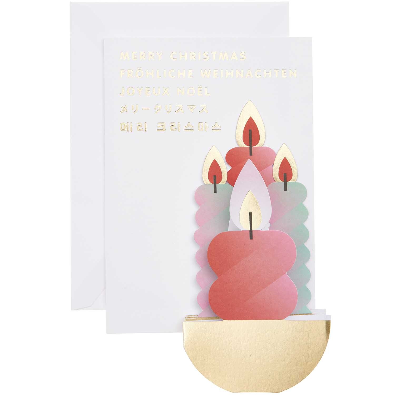 Paper Poetry Zickzack-Karte Kerzen rot 65x16cm