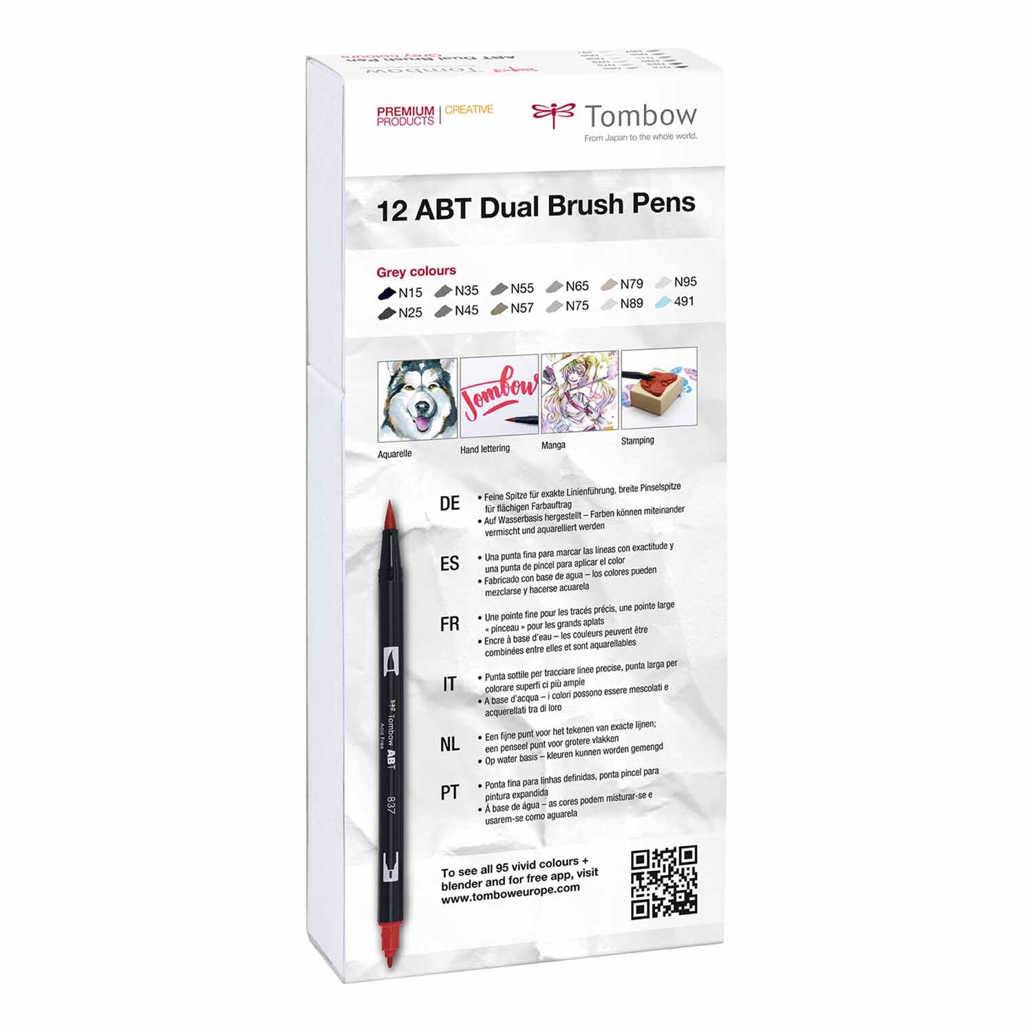 ABT Dual Brush Pen Grautöne 12er Set