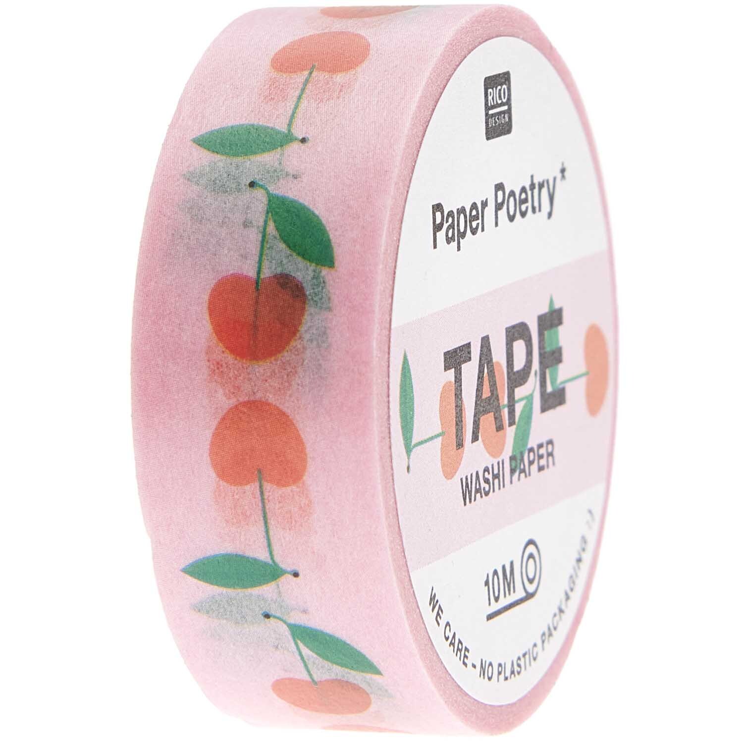 Paper Poetry Tape Kirschen rosa 15mm 10m
