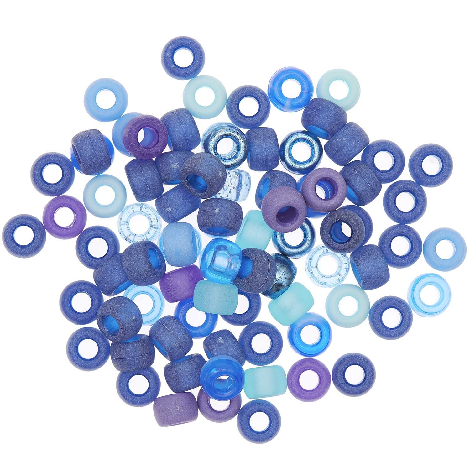 itoshii - Ponii Beads Blau Mix 9x6mm 80 Stück