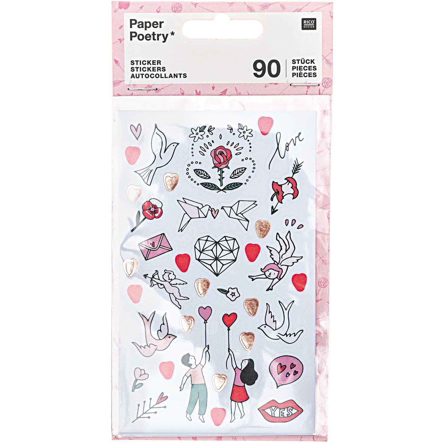 Paper Poetry Sticker It must be love 4 Blatt