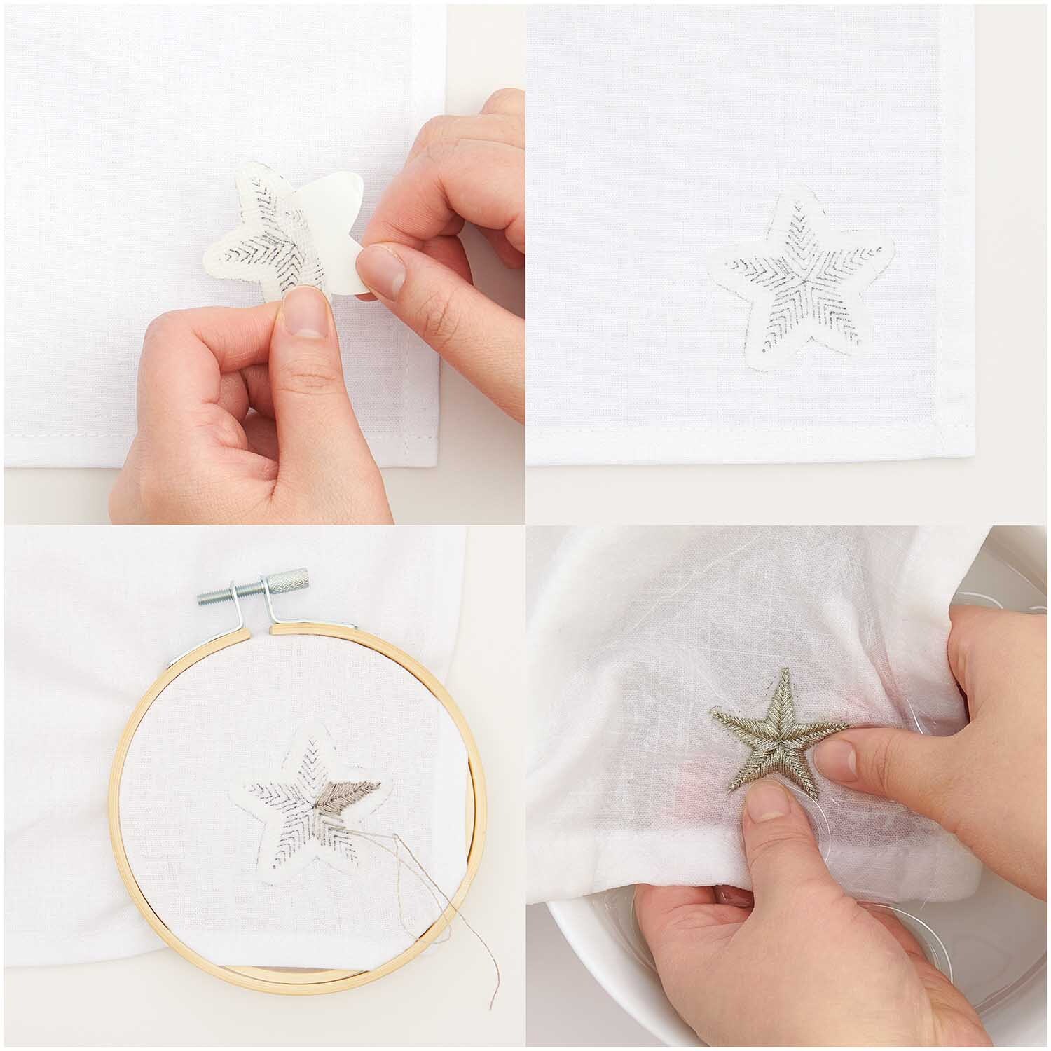 Stick and Stitch Stickpackung Sterne vorgezeichnet