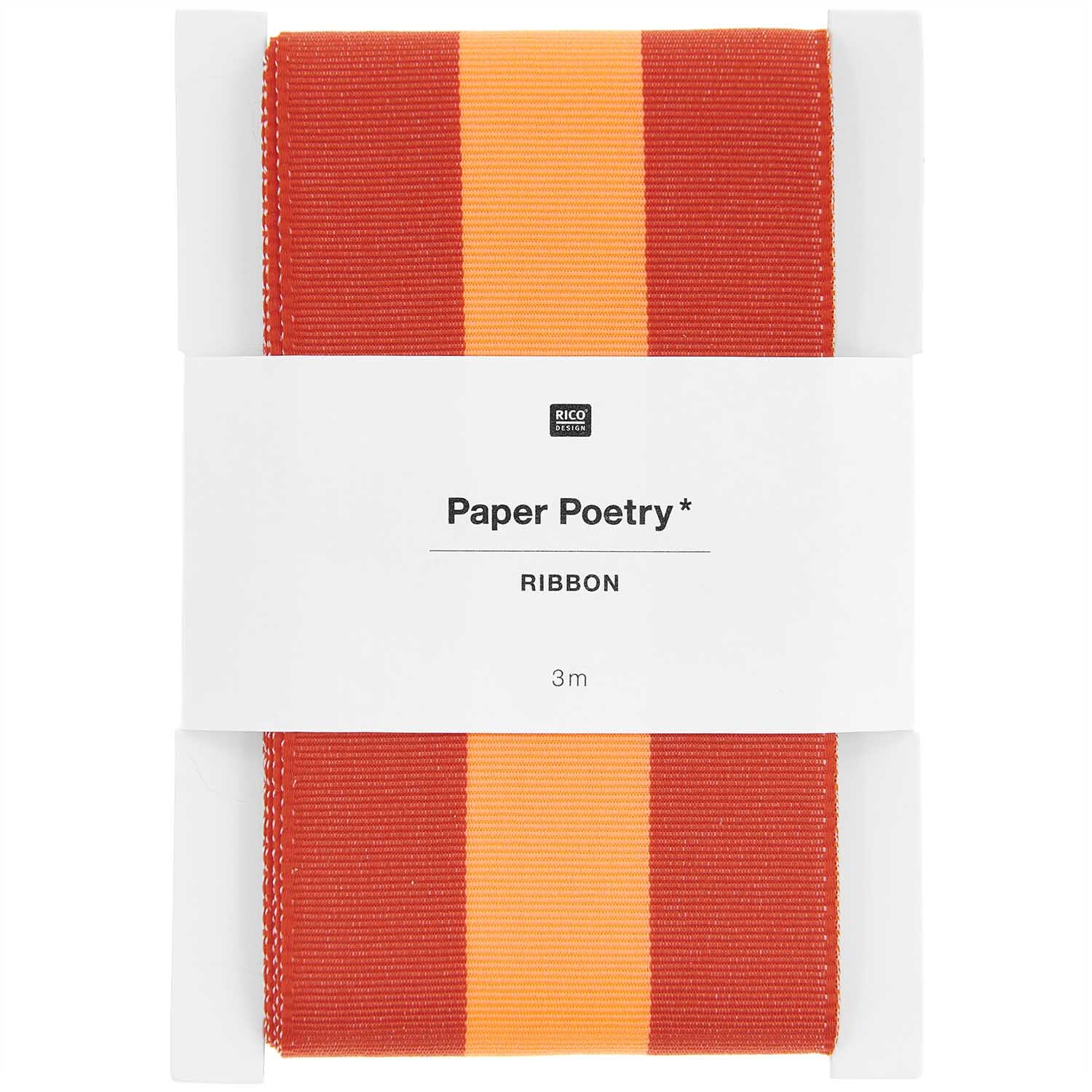 Paper Poetry Webband Streifen 58mm 3m rot/neon rot