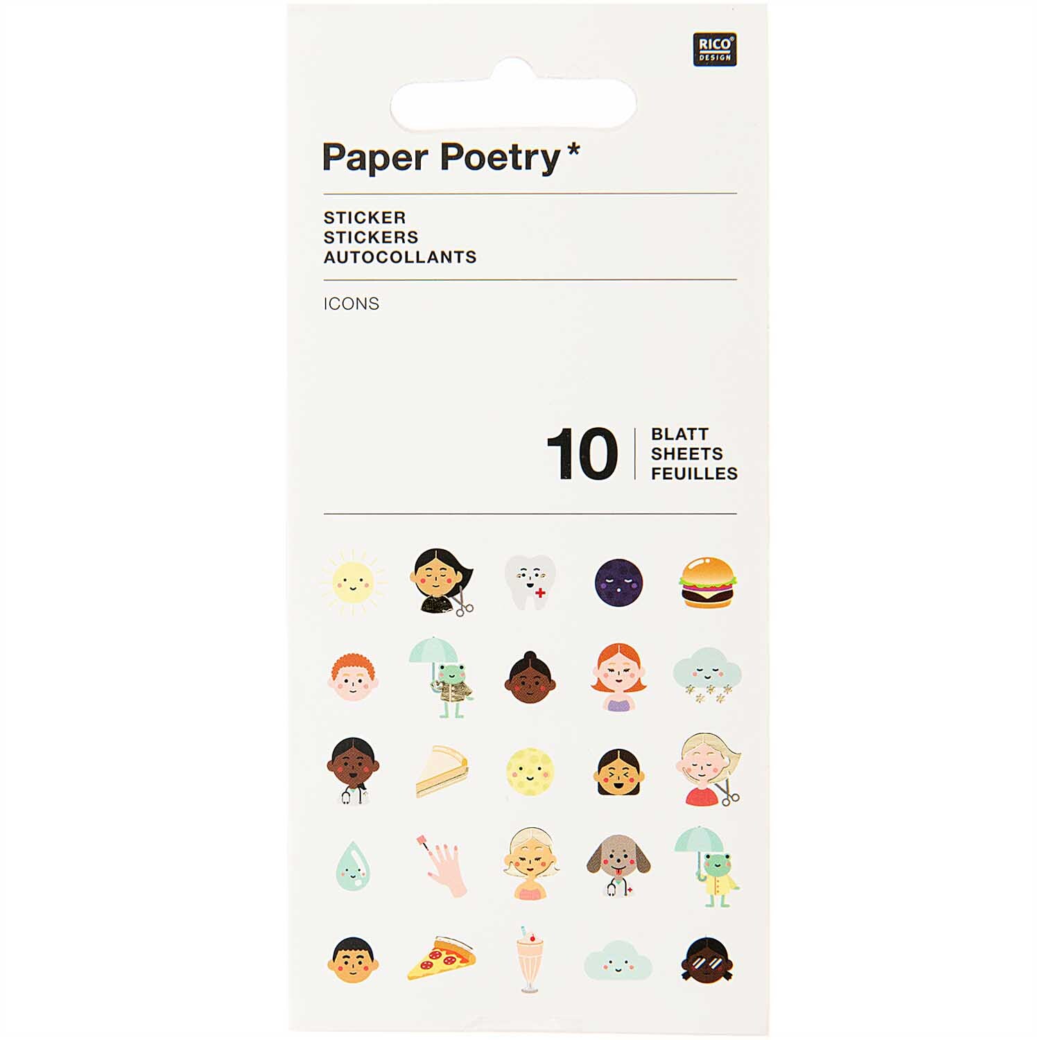 Paper Poetry Stickerbuch Icons 10 Blatt