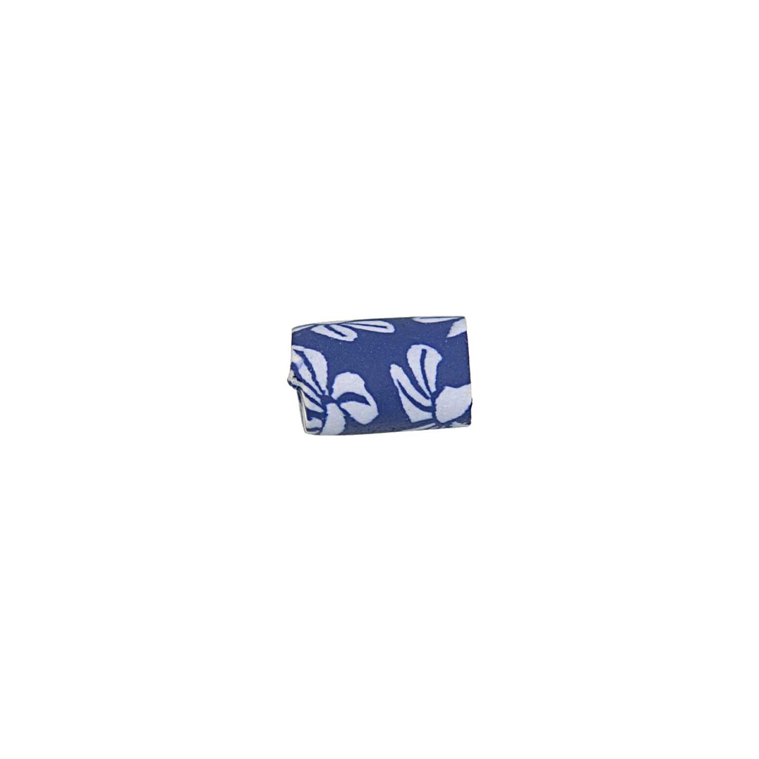 Perle Röhre Blume blau 10x6mm 8 Stück