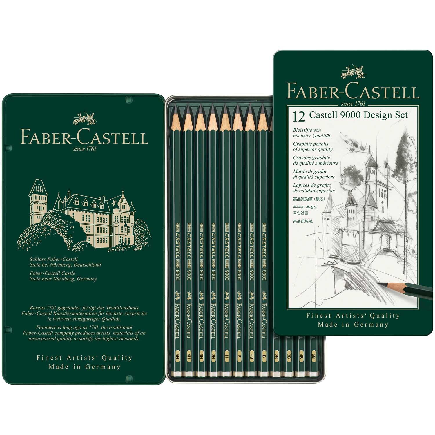 Castell 9000 Design Set Metalletui 12teilig