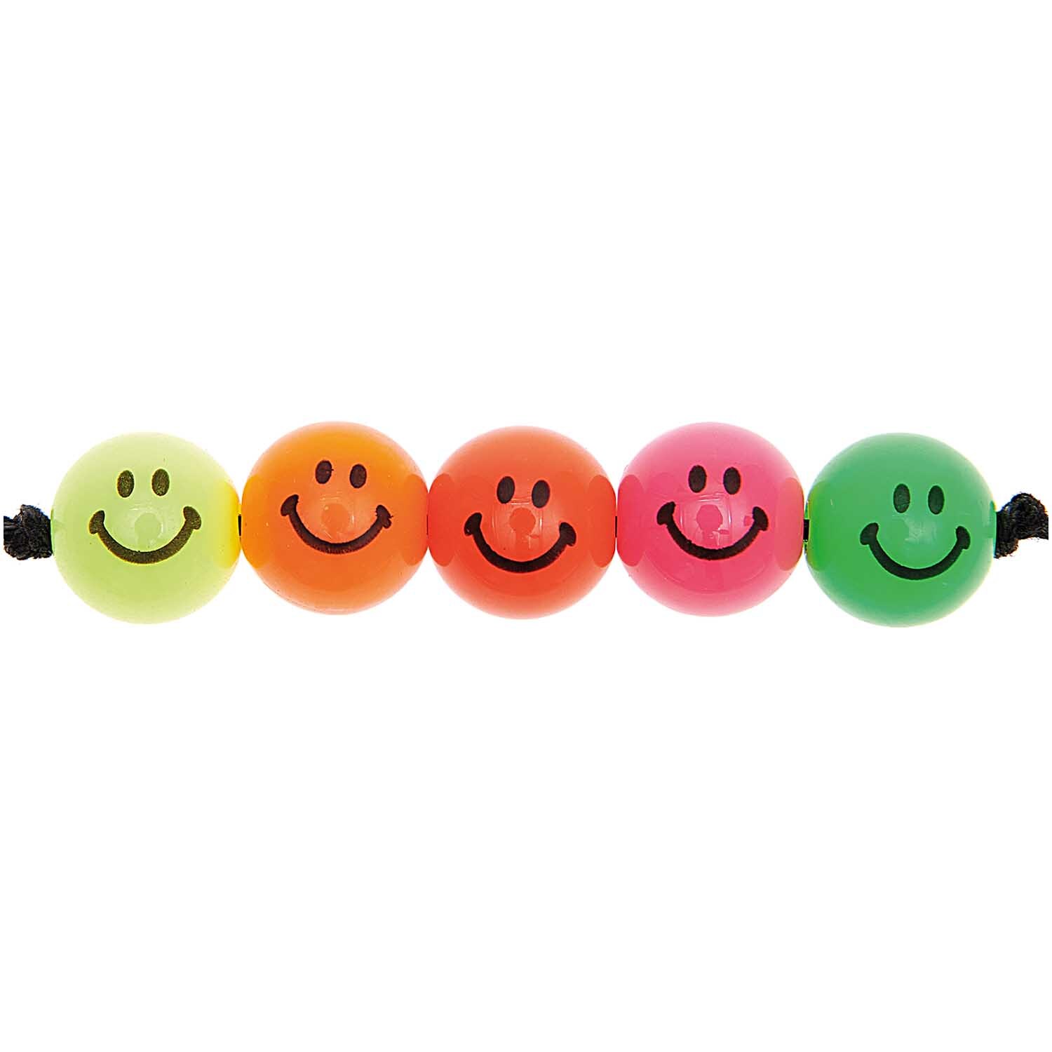 Smiley® Originals Perlen rund rainbow neon 10mm 21 Stück