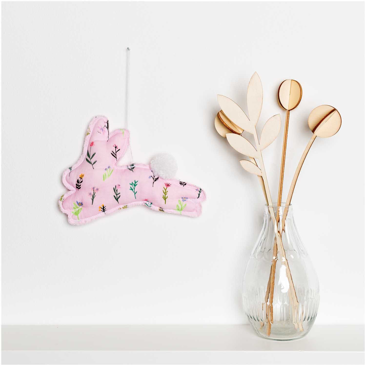 Musselin-Druckstoff Bunny Hop Streublumen pink-neon 140cm