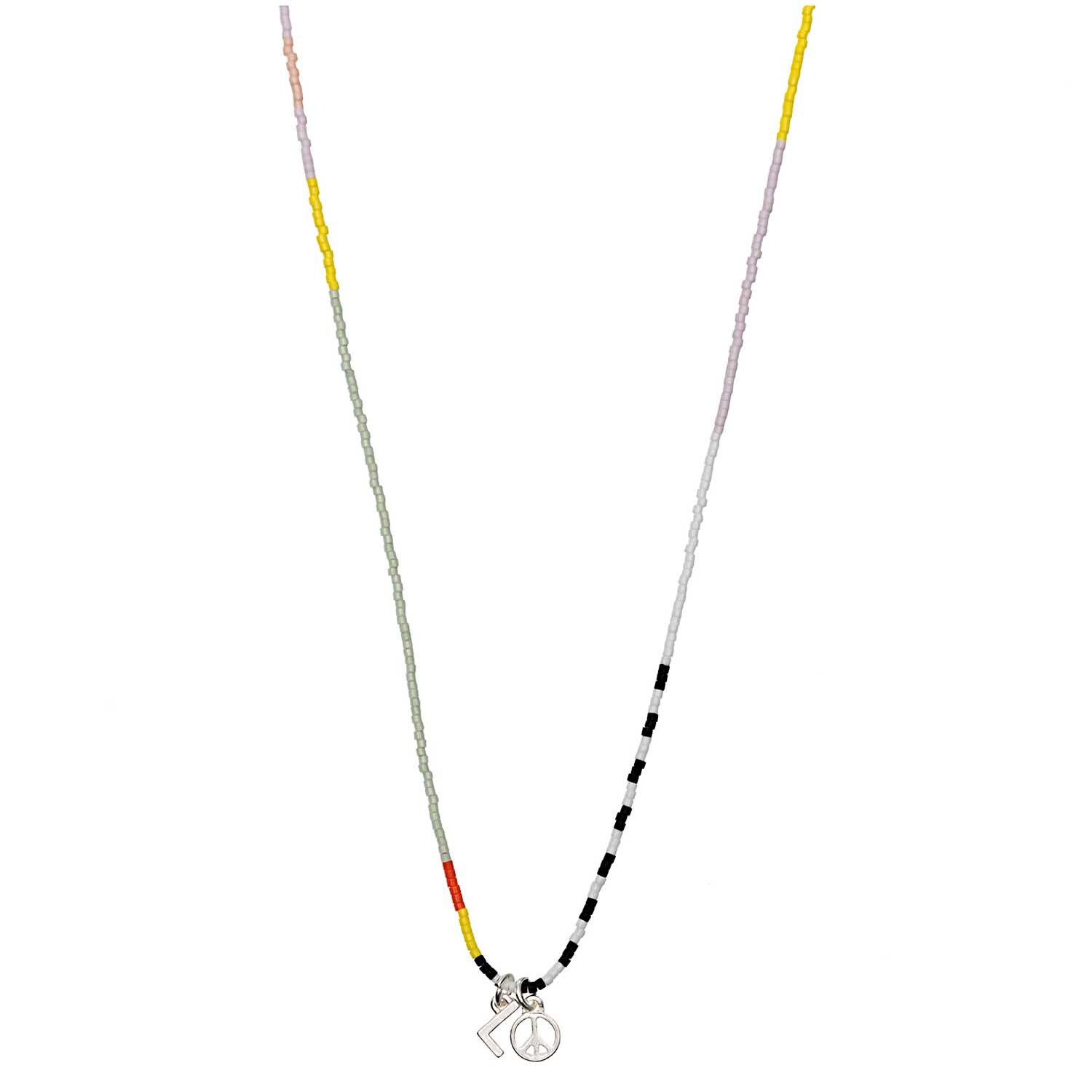 Kette itoshii beads schwarz-weiß-mehrfarbig 65cm