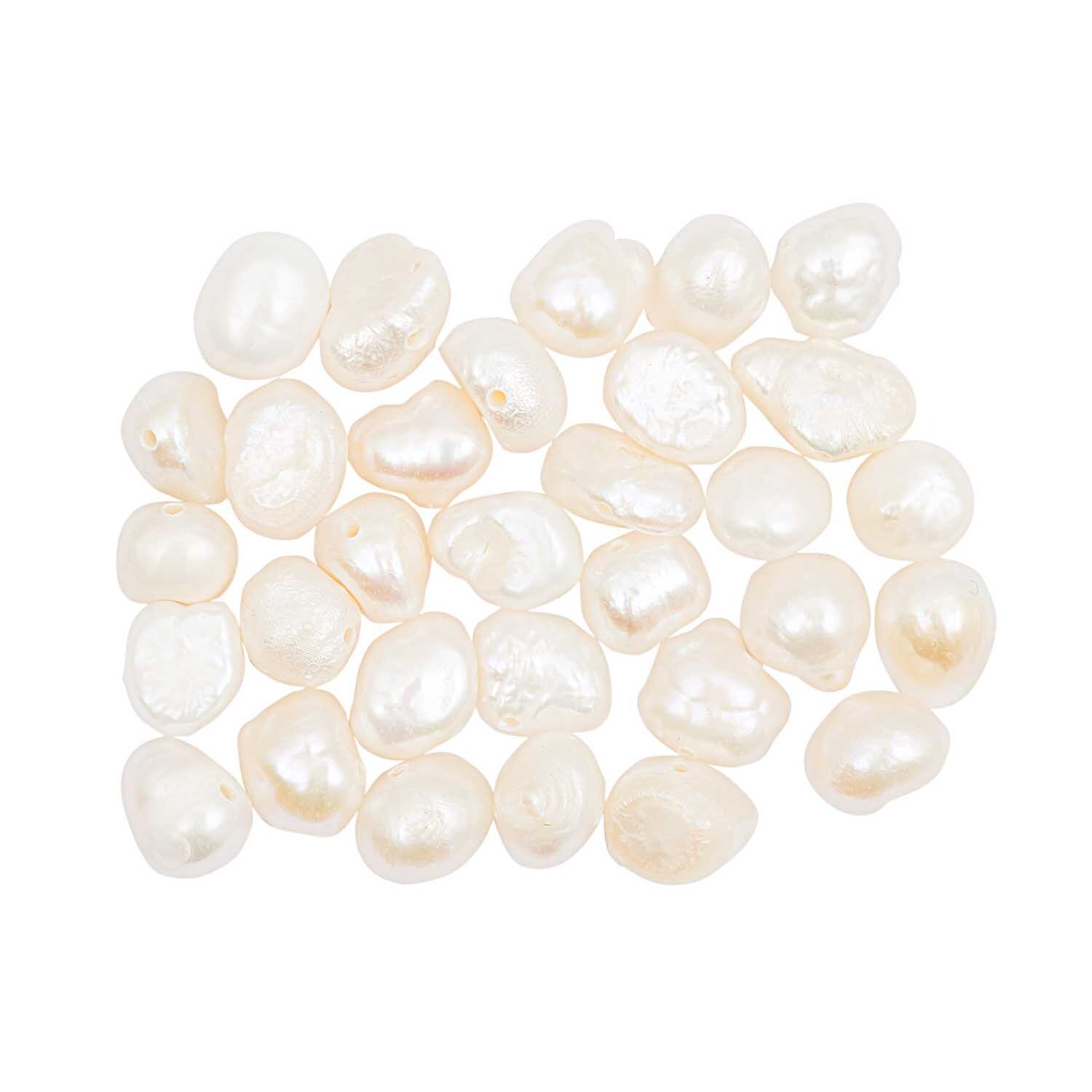 Frischwasser-Perlen naturweiß ca. 35 Stück