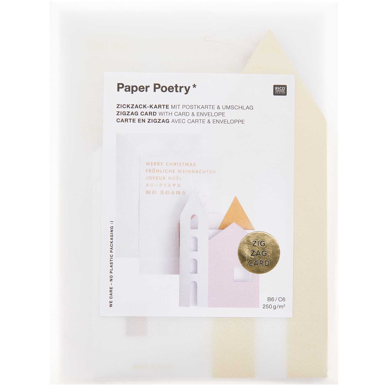 Paper Poetry Zickzack-Karte Häuser 66x16,5cm