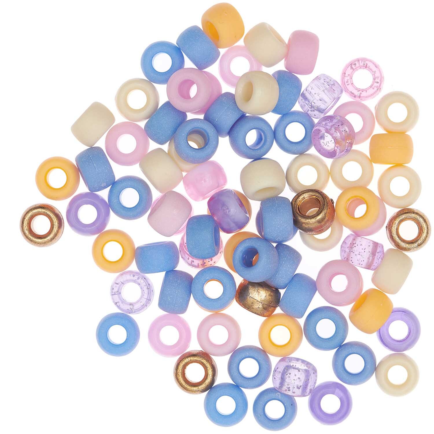 itoshii - Ponii Beads Pastell Mix 9x6mm 80 Stück
