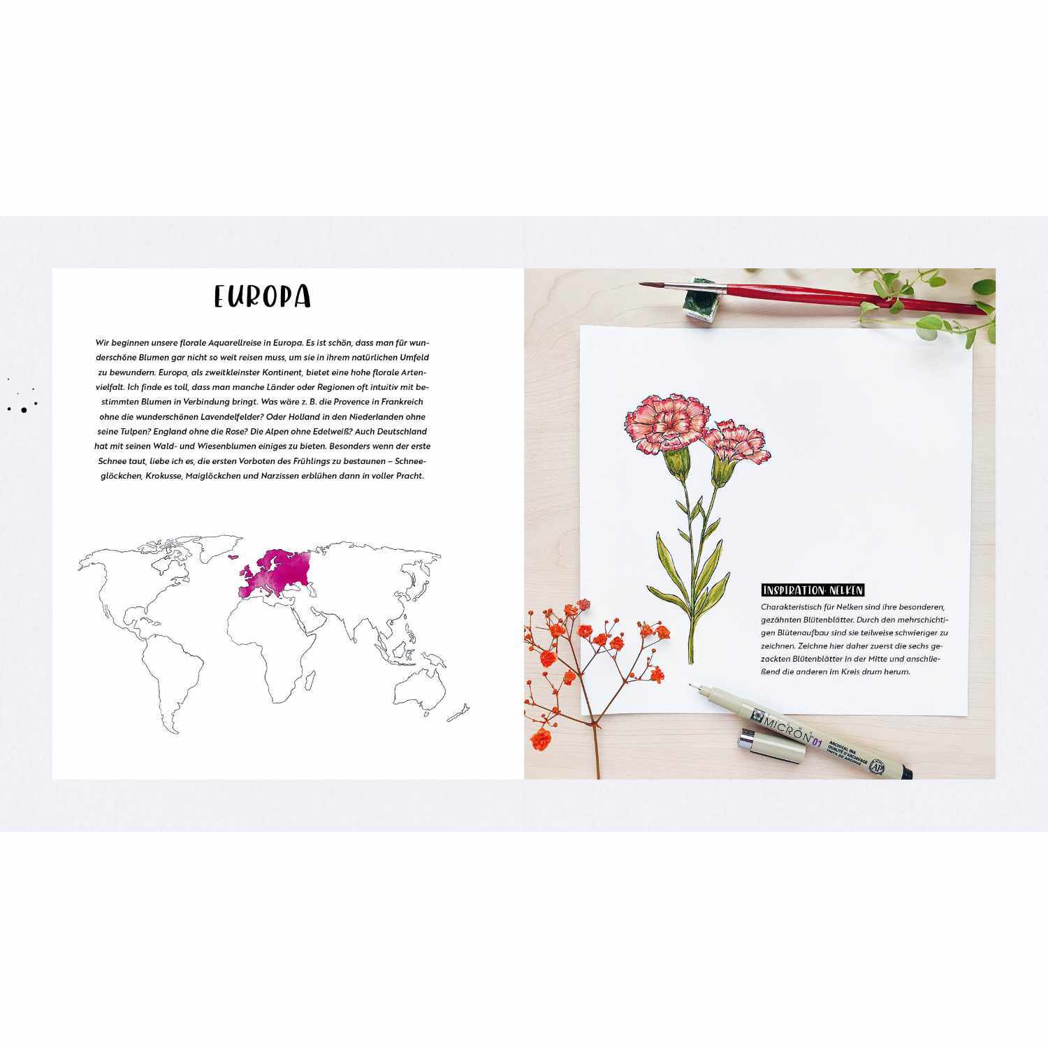 Watercolor - Florale Motive Around The World