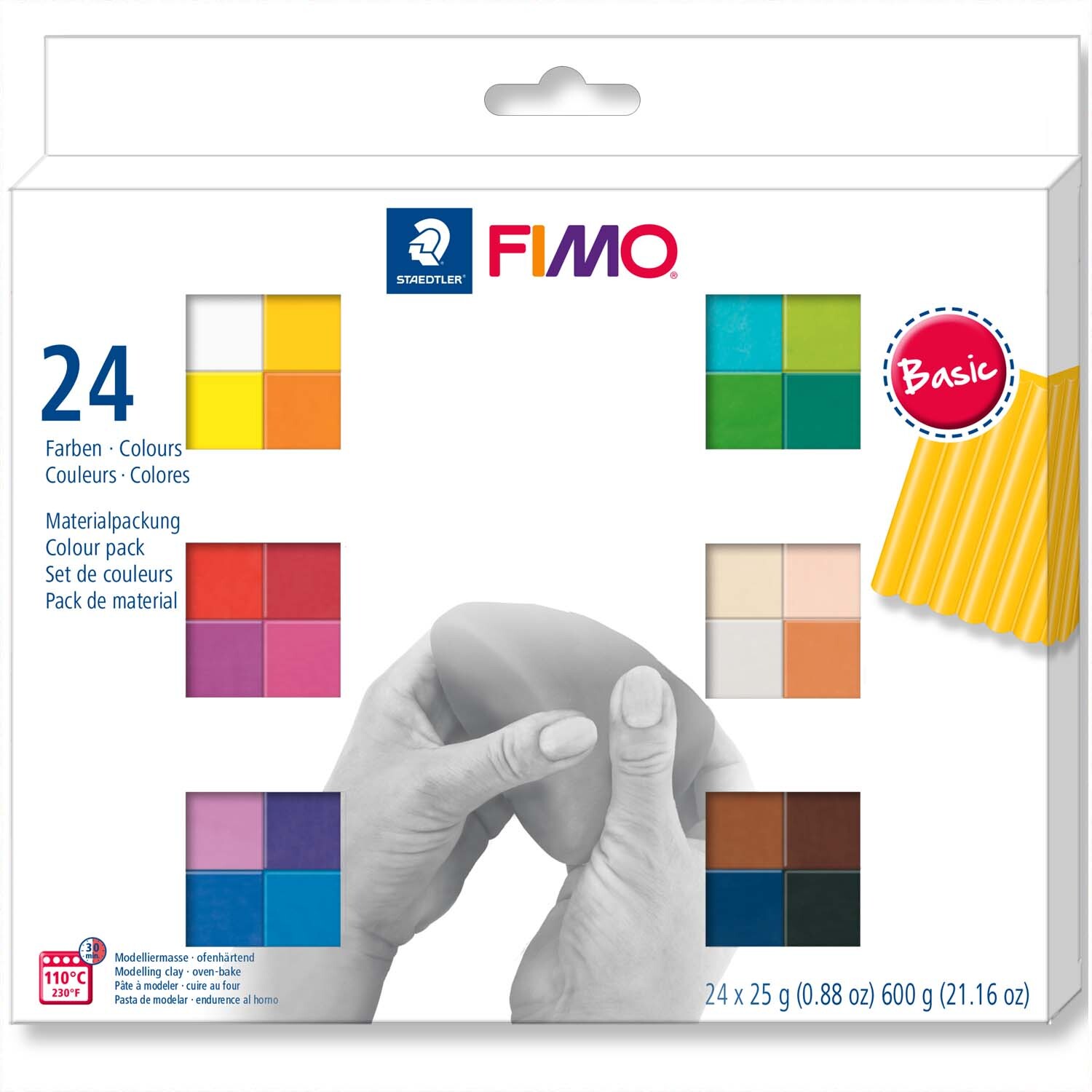 FIMO soft Basic 24 Halbblöcke je 25g