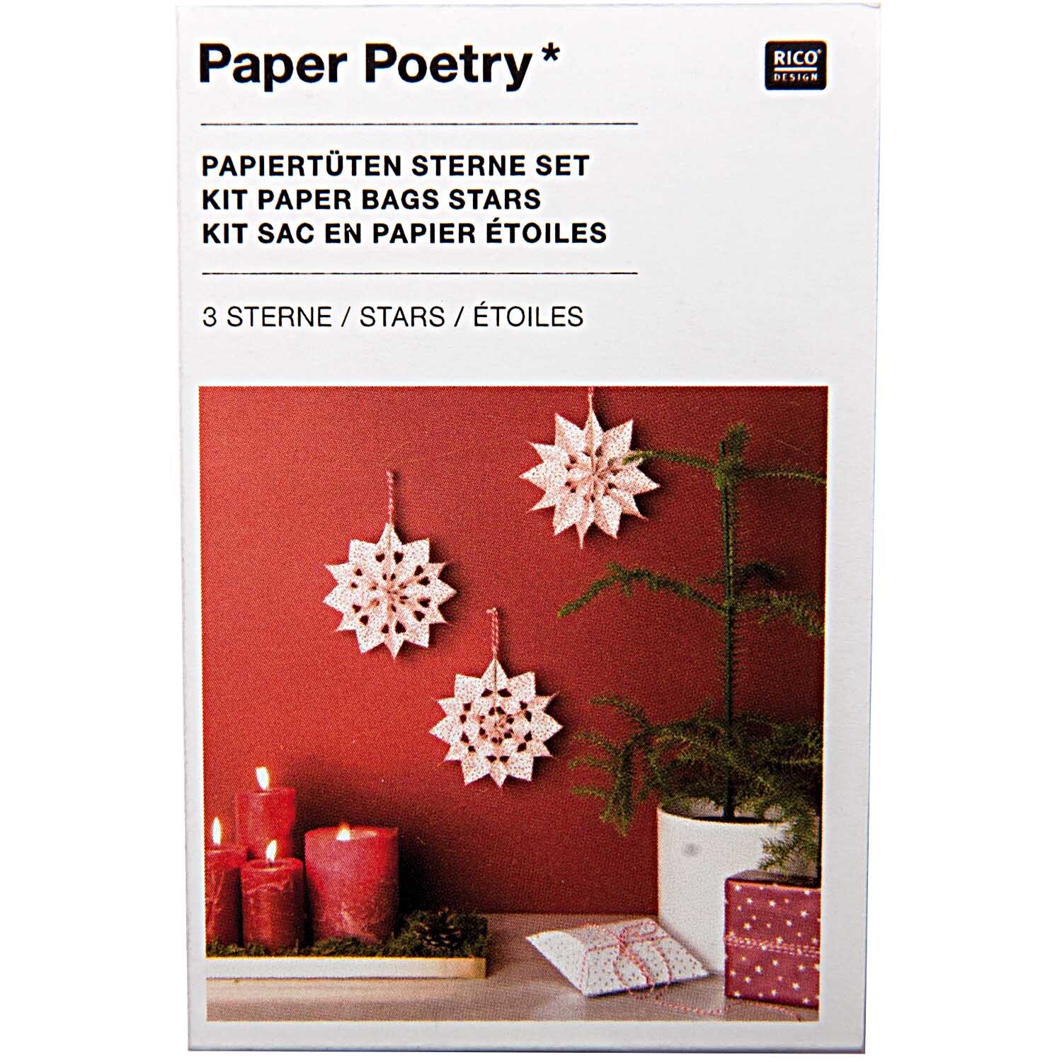Paper Poetry Bastelset Papiertüten-Sterne Punkte klein