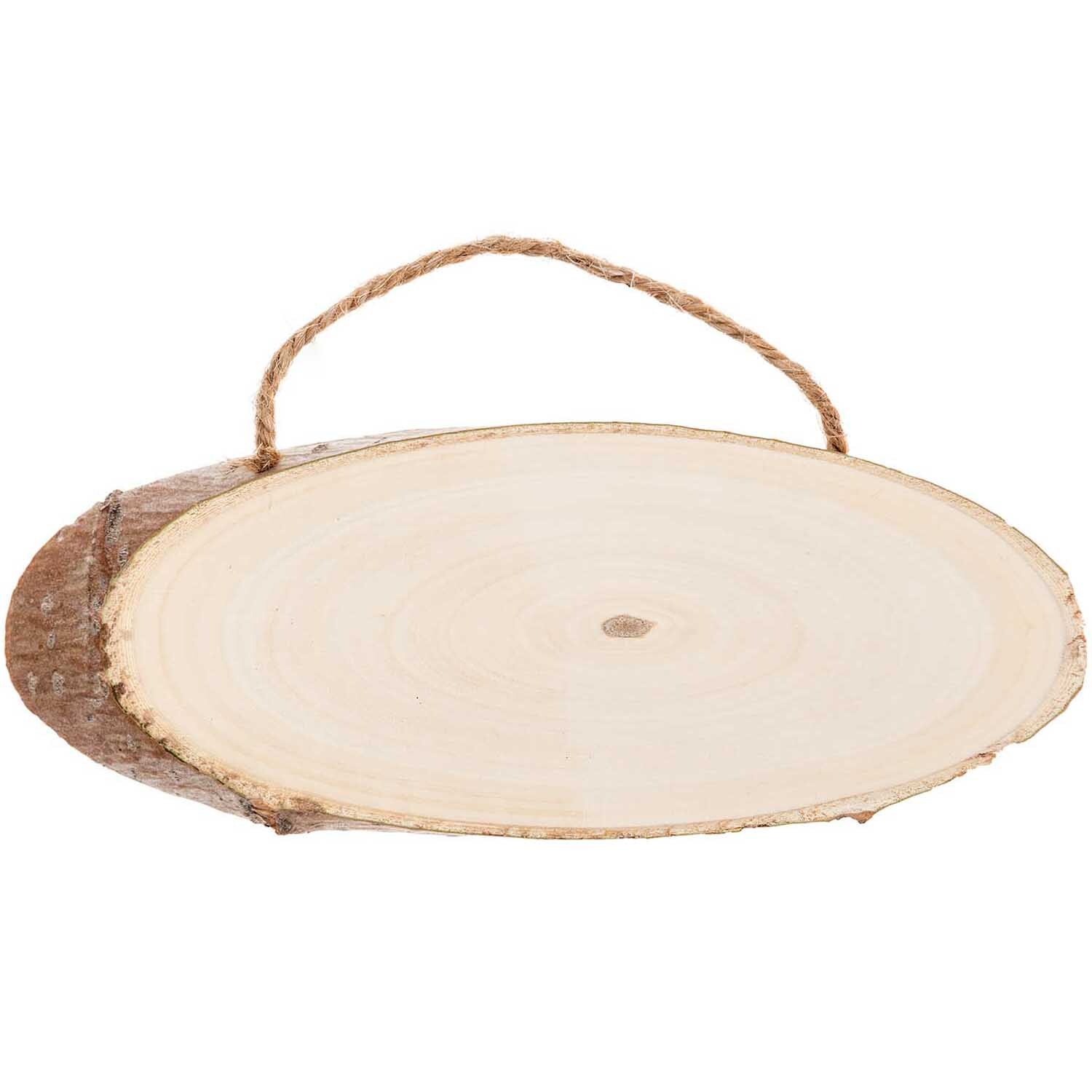 Holzschild oval 14-18x7-10cm 1cm dick