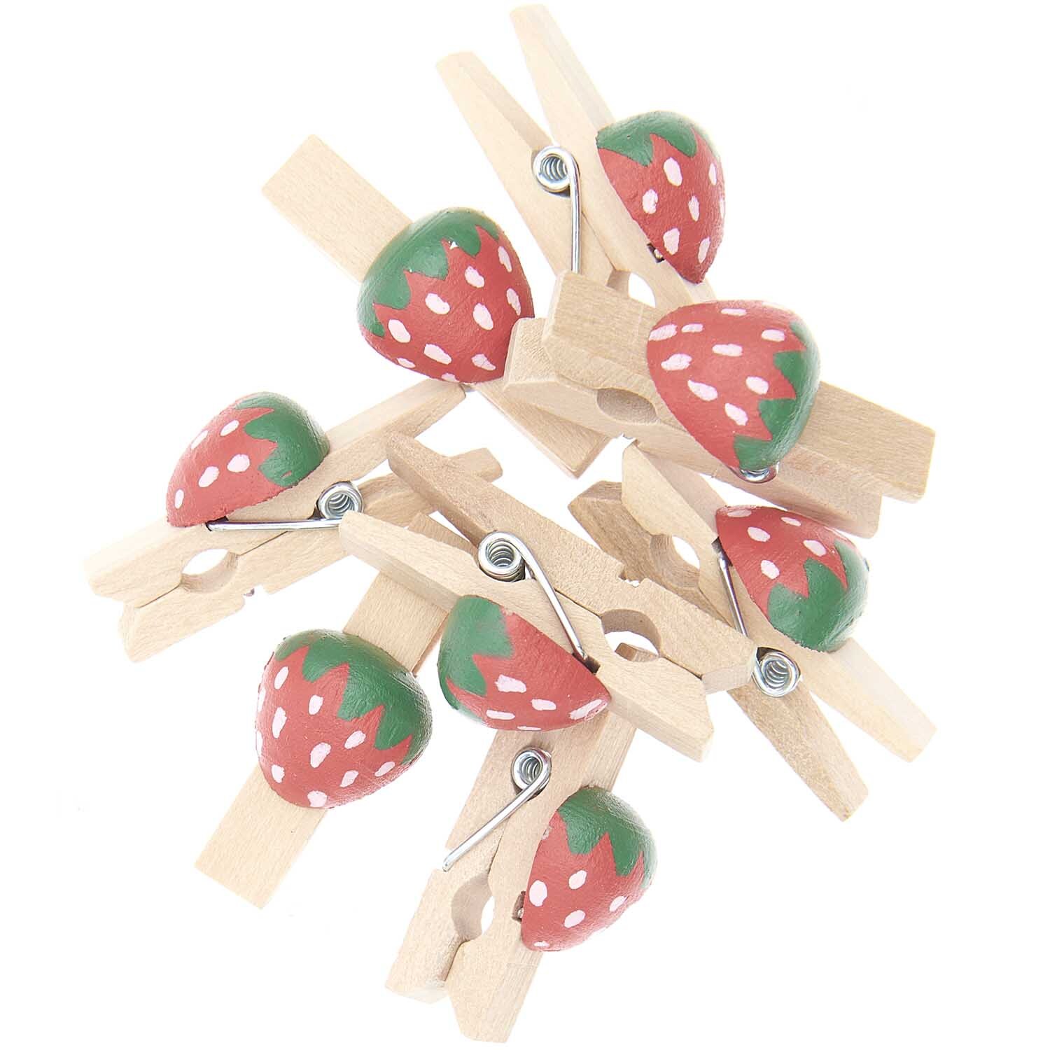 Holzklammern Erdbeere 8 Stück