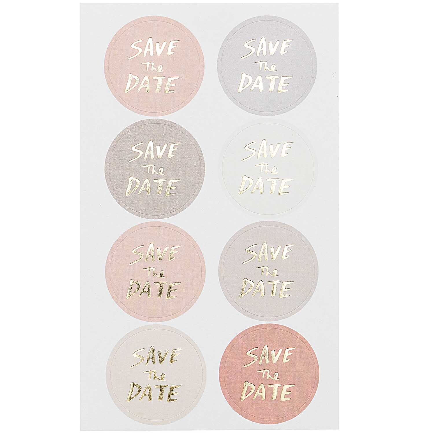 Paper Poetry Sticker Save the Date puder-grau 4 Blatt