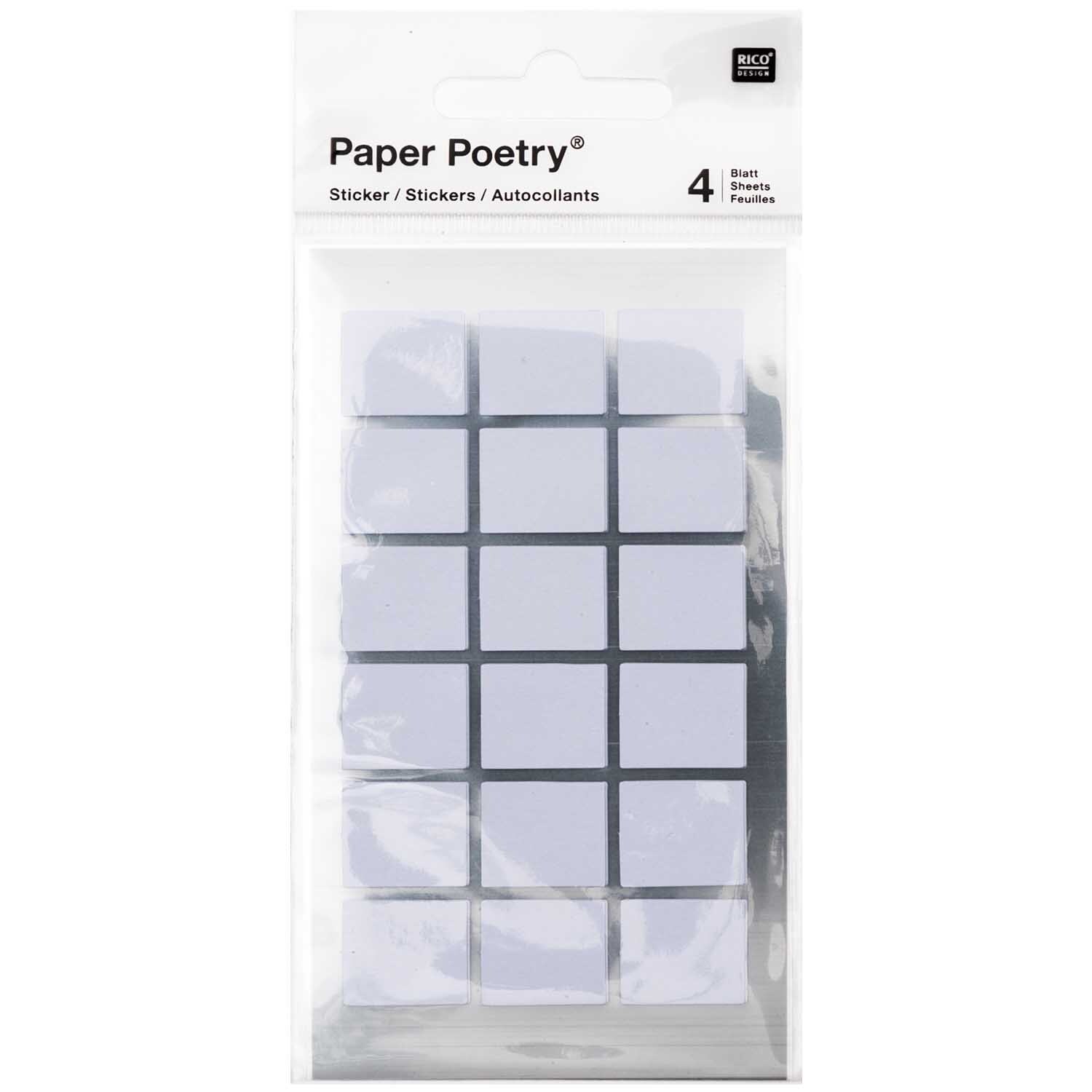 Paper Poetry Office Sticker Etiketten 18x15mm 4 Bogen