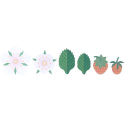 Paper Poetry Papierdekoration Erdbeeren und Blüten 60 Stück