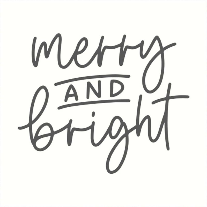 May&Berry Stempel merry and bright weiß 45x45mm