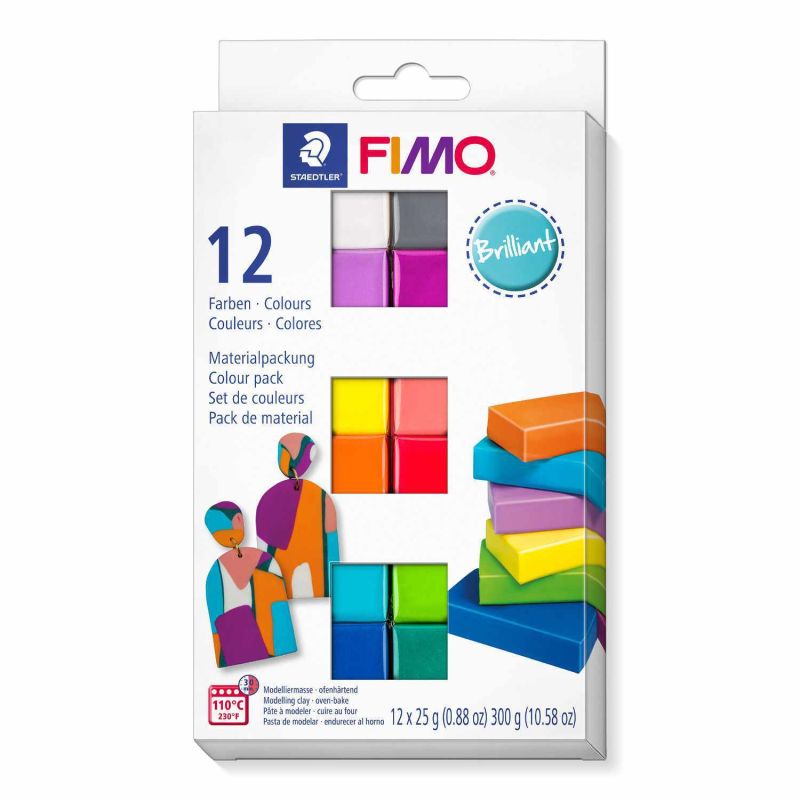 Staedler FIMO soft Set-Brilliant-Colours 12 Halbblöcke