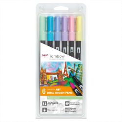 Tombow ABT Dual Brush Pen Pastellfarben 6er Set