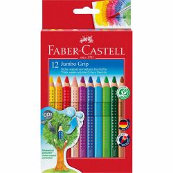 Faber Castell Jumbo Grip Farbstift 12er-Kartonetui und Spitzer