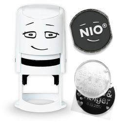 NIO Stempel NI0010 mit Stempelkissen und Gutschein fancy grey 3teilig