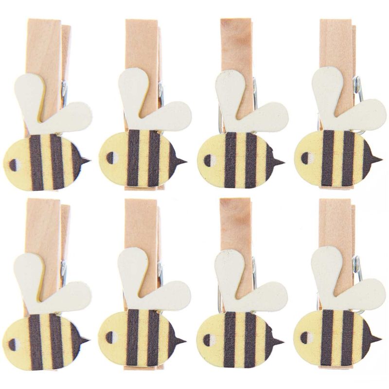 Rico Design Holzklammern Biene 8 Stück