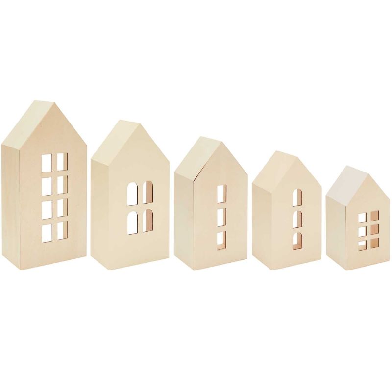 Rico Design Holz-Deko-Häuser aus Holz mit Fenster